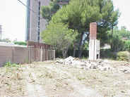 Brick chimney before dismantling